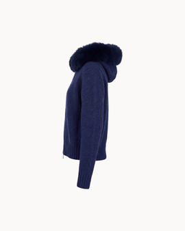 Fur Jacket - Navy Blue