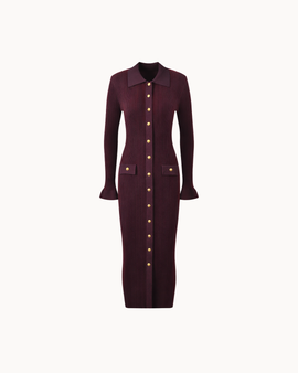 Margaux Midi Dress - Bordeaux
