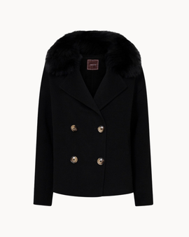 Double Button Coat - Black