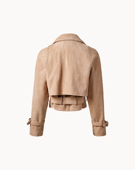 Sculpt Suede Jacket - Sand