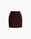 Linea Suede Mini Skirt - Espresso Noir