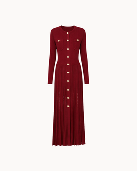Simone Button Down Dress - Bordeaux