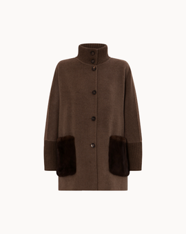 The Reem Mink Cashmere Coat - Deep Brown