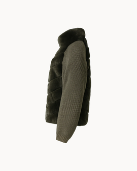Veste Cenya en fourrure – Olive foncé