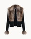 Ivory Fur Cardigan - Black