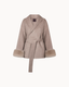 Sienna Fur Wrap Coat - Taupe