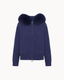 Fur Jacket Satin - Navy Blue