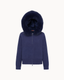Fur Jacket Satin - Navy Blue