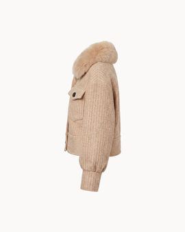 Giacca in lana con bottoni – Beige