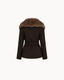 Manteau Bria à col en fourrure de renard – Noir