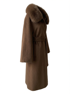 Carmine Fur-Collar Coat – Chocolate