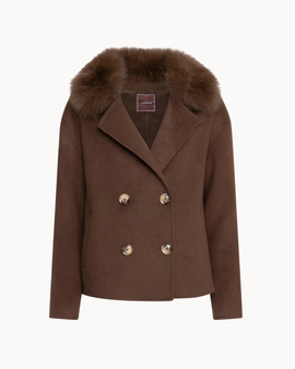 Double Button Coat - Brown