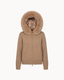 Fur Jacket Satin - Brown