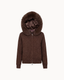 Fur Jacket Satin - Dark Brown