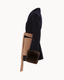 Belted Fur Cuff Coat – Navy/Camel