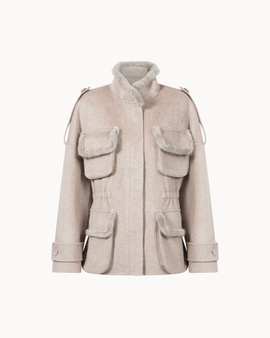 Valeria Mink Fur-Trim Jacket