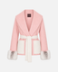 Belted Fur Cuff Coat – Powder Rose – Cropped
