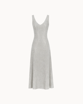 Luna V-Neck Dress - Silver