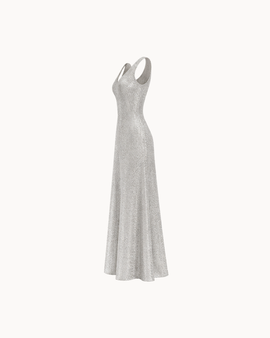 Luna V-Neck Dress - Silver