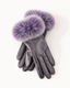 Ulrika Fox Fur Gloves — Purple