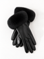 Ulrika Fox Fur Gloves — Black