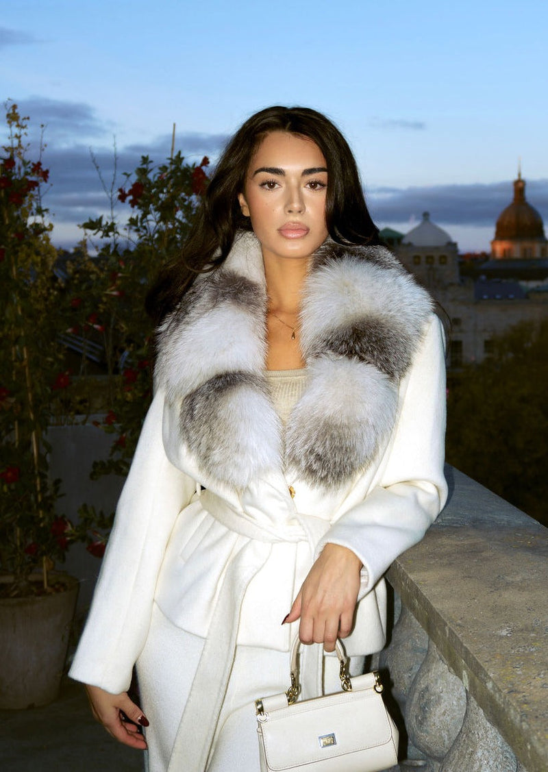 Bria Fur Coat - Ivory
