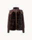 Davos Fur Knit Jacket in Brown — front