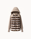 Davos Fur Knit Jacket in Chinchilla — hood up