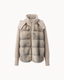 Davos Fur Knit Jacket in Greige — front