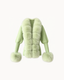Tyra Faux Fur Cardigan in Light Green — front