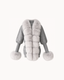 Tyra Faux Fur Cardigan in Light Grey — front